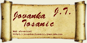 Jovanka Tošanić vizit kartica